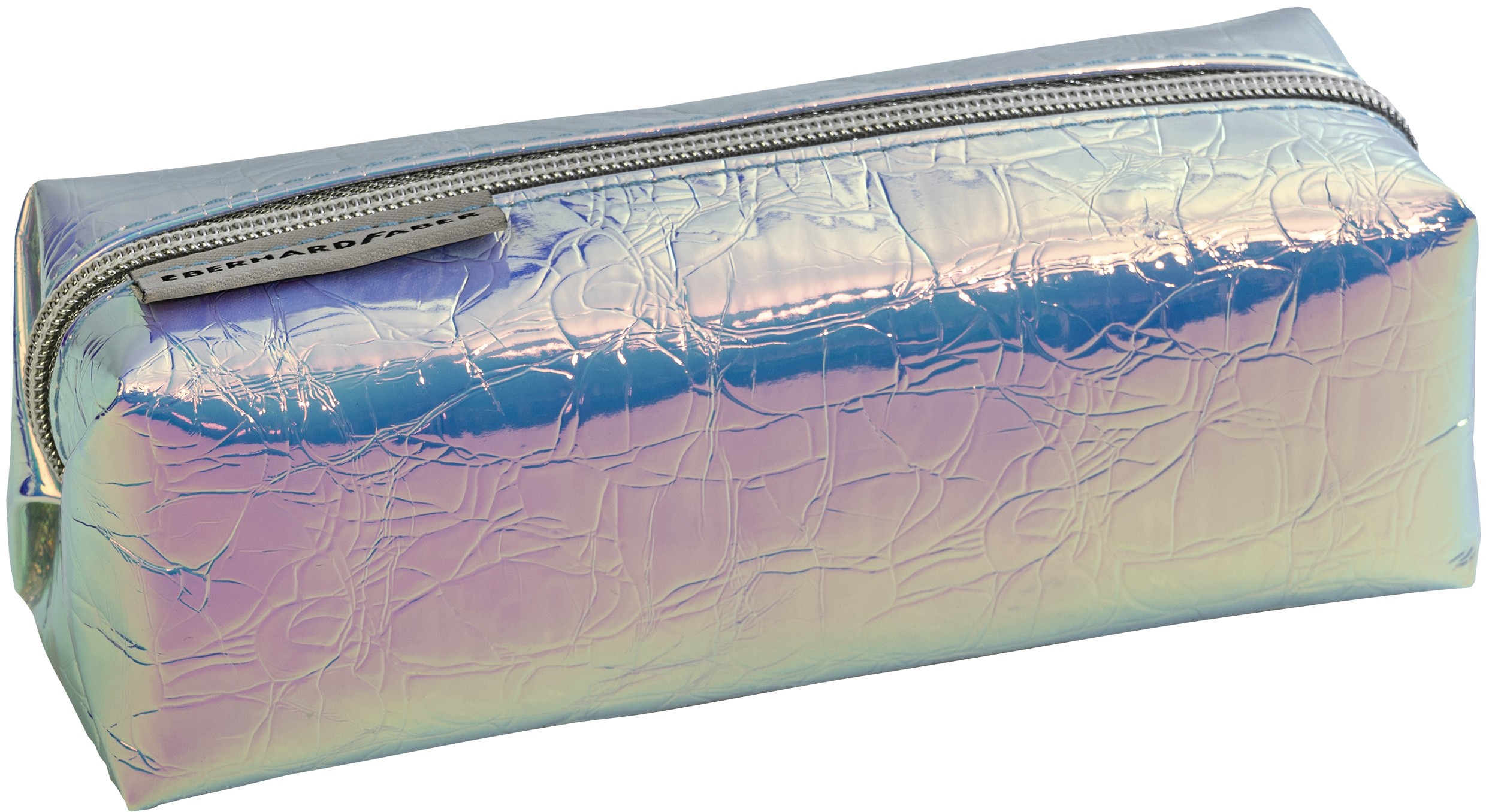 Penar etui tubular, design atractiv, inchidere cu fermoar, argintiu - imagine 4